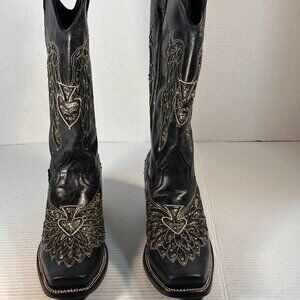 Ladies size 9.5 Black Leather Boots